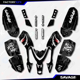 Factory EFX Inc Black Savage Camo Racing Graphics kit fits Polaris Outlaw 50 ATV Decals 07-14