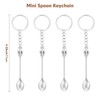4PCS Mini Spoon Keychain Metal Tiny Spoons Small Spoons for