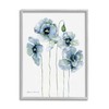 Stupell Industries Modern Poppy Blooms Blue Abstract Framed Giclee Art,