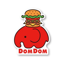 DOM-004 Dom-Dom Hamburger PVC Sticker, Domuzou-kun & Hamburger Chain Menu, Domudom, Smartphone Gs, Goods