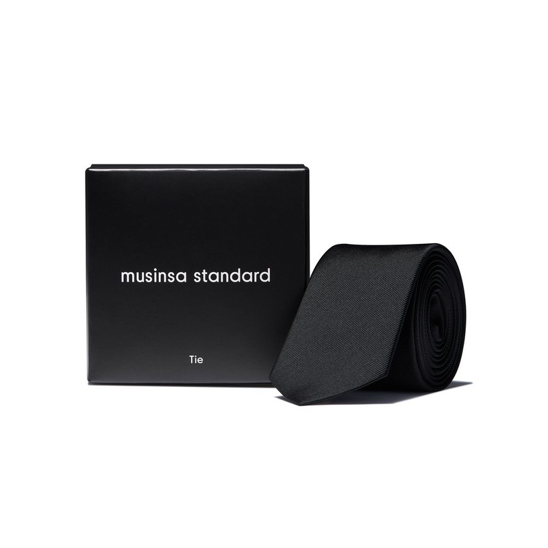 Musinsa Standard Silk Narrow Solid Tie [Black]