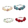 BIUDECO Delicate Simulation Flower Garland Bridal Headpiece Hairband Wedding Accessory