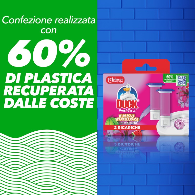Duck Fresh Discs - Dischi Gel Igienizzanti WC, Fragranza Ibisco,