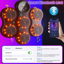 Smart Music Boxing Machine with Boxing Gloves, Wall Mounted Beating Boxing Trainer, Boxing Punching Pad, Electronic Boxing Target Workout for Adults Home and Gym, with 6.6 ft Cable