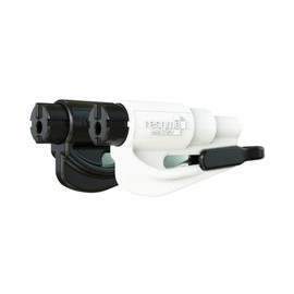 resqme Pack of 2 The Original Emergency Keychain Car Escape Tool, 2-in-1 Seatbelt Cutter and Window Breaker, Made in USA, Black, White - Compact Emergency Hammer