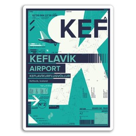 2 x 10cm Keflavík Airport Vinyl Stickers - Iceland Travel Sticker Luggage #17409 (10cm Tall)