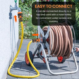 11pc Short Hose Pipe Connector Set with PTFE Plumbers Tape - Garden Hose Connector Set with Short Pipe Hosepipe Fittings Washers and Anti Leak Tape for Connecting Outside Tap to Hosepipe Reel (2.5m)