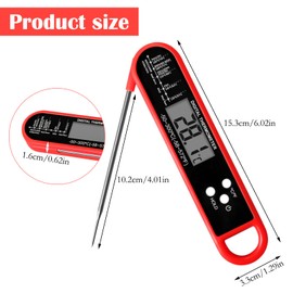 Fleischthermometer Grillthermometer Bratenthermometer, Wasserdicht Fleischthermometer 0.5°C Präzise Grillthermometer 3s Schnelle Reaktion, meater thermometer kochen, Auto ON/Off für Küche, Grill, BBQ