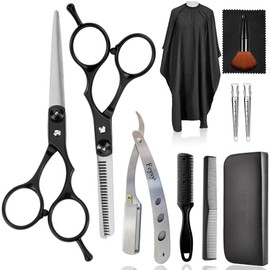 Hair Cutting Scissors Thinning Shears Set, Fcysy Professional Hair Scissors Texturizing Shears Kit, Tijeras para Cortar Cabello Hair Trimming Scissors Barber Shears 11 Pcs Hair Kit for Hair Stylist