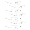 READING GLASSES 7 pack Small Lens Rimless Readers (Transparent Arm)