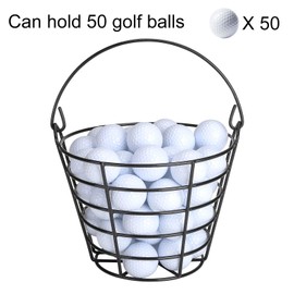10L0L Golf Ball Basket Metal Range 2 Pack, Golf Ball Bucket with Handle, Golfball Container, Holds 50 Balls x 2 (Golf Balls are Excluded)