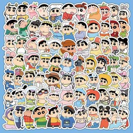 For Crayon Shin-chan Stickers Set of 100 Cute Anime for Crayon Shin-chan Waterproof Decals, Cute, Stylish, Cartoon, DIY Stickers, Reward Stickers, Birthday Gifts, New Year Gifts
