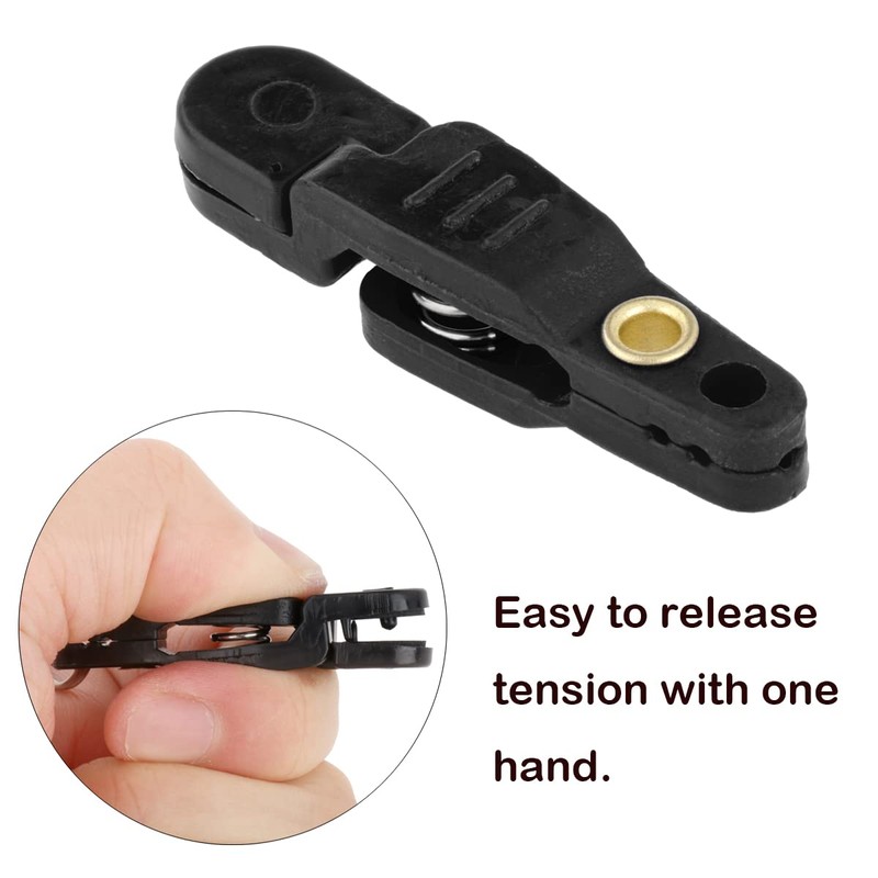 SAUYRASY 10Pcs Black Heavy Tension Snap Release Clips for Kites