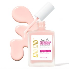 Protein Nail Strengthener for Gel Enthusiasts: Repair Thin Weak Peeling Nails After Acrylics Gel Removal - Nude Nail Hardener and Growth Treatment Ridge Filler Nude Polish