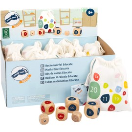 Small Foot Educate Display Wooden Calculating Cube, Pack of 12, Educational Toys for Maths Fans, from 6 Years, Functioning: 11368, Multi-Colour, S