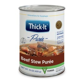Thick-It Pureed Beef Stew (IDDSI), Made with Real Beef & Vegetables, Savory Flavor, Digestible Swallowing Aid, Simple-to-Use, 15 oz Can (12 Pack)