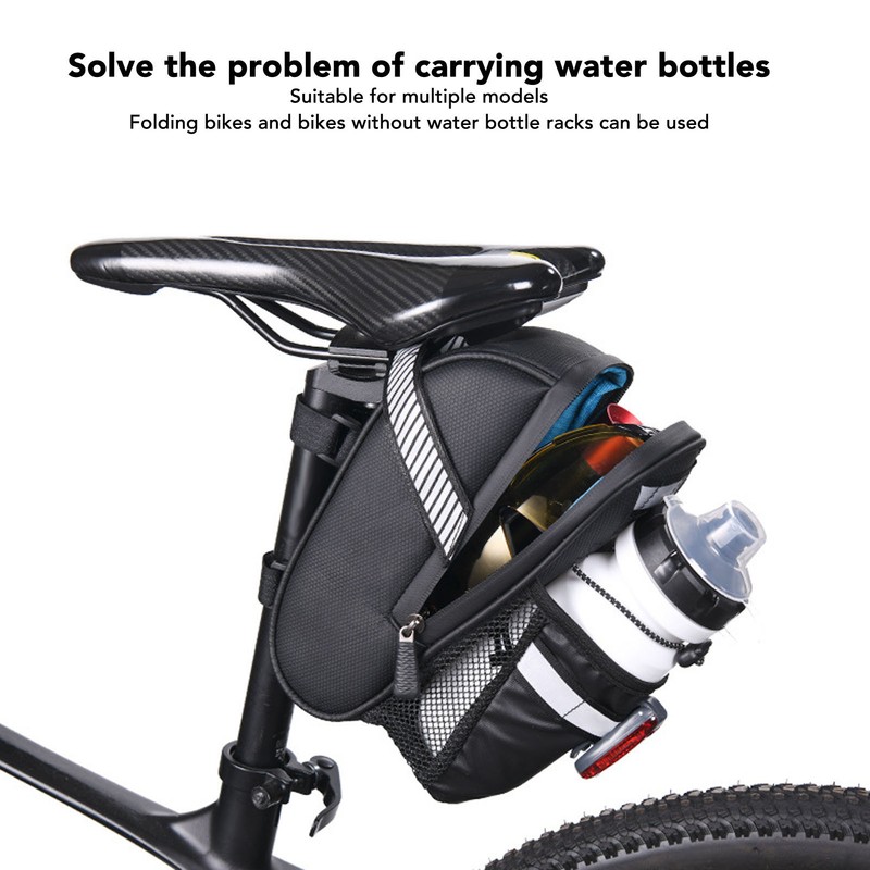 Bike Saddle Bag Waterproof Large Space Polyester PU Bike Under