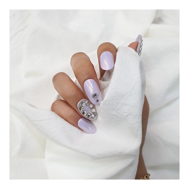 Powder Chain Ball Stone Handmade Nail Tip - Oval /