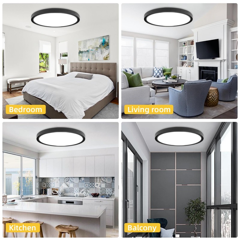 2 Pack 16 Inch LED Flush Mount Ceiling Light: 32W