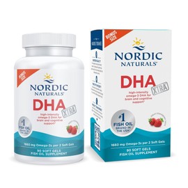 Nordic Naturals DHA Xtra, fresa - 90 geles blandos - 1660 mg Omega-3 - Frmula DHA de alta intensidad para soporte del cerebro y del sistema nervioso  