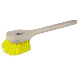 Weiler 79109 20" Utility Scrub Brush, Yellow Polypropylene Fill, Long Handle, Foam Block (Pack of 12)
