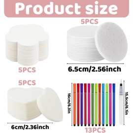 WORUIB 28 Piece Set Magic Puffy Paint Kit, Including 15 Pieces of Foam Texture Painting Paper, 12 Color Pens, 1 Color Pen, School Projects and Home Crafts Creative Art Sponge