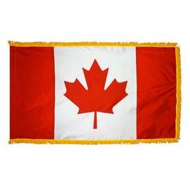Canada - 3'X5' Nylon Flag with Pole Hem and Gold Fringe