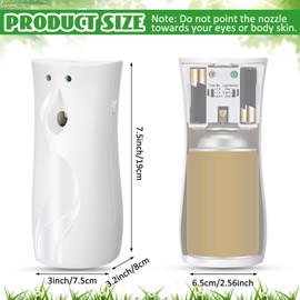 Qualirey 6 Pcs Automatic Fly Spray Dispenser Mosquito Flying Insect Control Metered Air Freshener Spray Dispenser for Summer Bathroom Room Country Vet Supplies (Liquid Not Included)