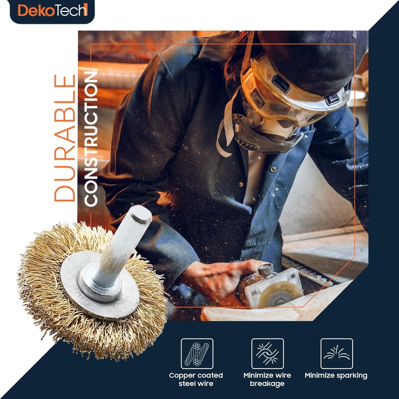 Brass-Coated Wire Brush Set – Wheel, Cup & End Brushes