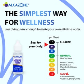 Alkazone Alkaline Water Drops Make Your Own Alkaline Water/Alkaline Booster Drop (6 Pack)