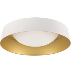 Flynix 15.5 Inch LED Flush Mount Ceiling Light Fixture, 26W, Super Bright 1800 Lumen, 3 Color 3000K/4000K/5000K, Matt White with Gold Inside, Dimmable Ceiling Lamp for Bedroom Hallway Bathroom Outdoor