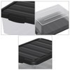 Yesdate 14 L Clear Storage Box with Black Lid, Plastic