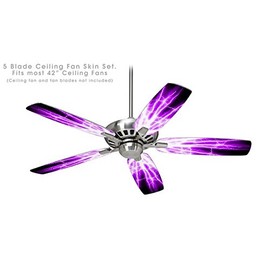 Lightning Purple - Ceiling Fan Skin Kit fits most 42 inch fans (FAN and BLADES NOT INCLUDED)