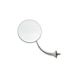 Swan Neck Stainless Driver Side Door Rear View Mirror, 4 Inch
