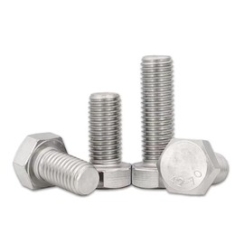 M12-1.75 x 200mm Hex Bolt,Hex Head Screw Bolts A2-70(304) Stainless Steel,DIN933,Fully Threaded Hex Tap Bolts, Plain Finish,2 Pcs