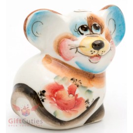 Gzhel mouse Rat porcelain figurine souvenir handmade symbol Year 2020