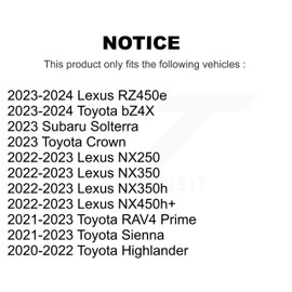 TEC Front Rear Ceramic Brake Pads Kit Replacement For Toyota Highlander Sienna Lexus RAV4 Prime bZ4X NX350h NX350 Subaru Solterra NX250 RZ450e NX450h+ Crown KTC-100882