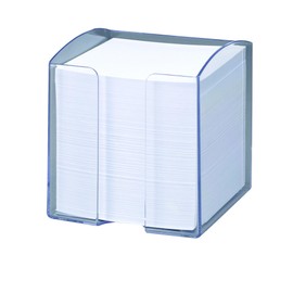 Durable Trend Note Box with 800 White Paper Notes - Transparent