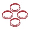4pcs A/C Air Vent Knob Trims Rings Red Aluminum Alloy