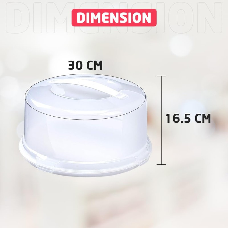 ACCURATE ACCURATE Plastic Cake Box, White (ROUND)