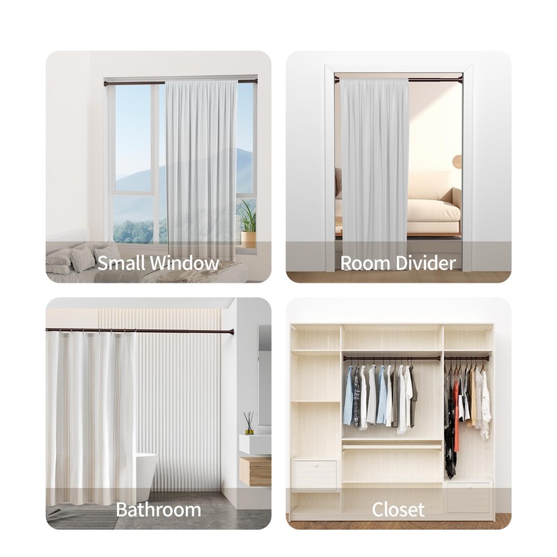 Mcrbeay Shower Curtain Rod, 1" Diameter Heavy Duty Tension Shower