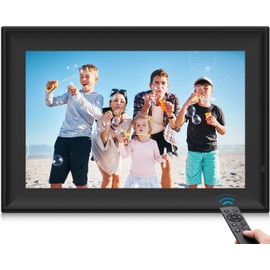Digital Picture Frame 10.1 Inch Electronic Picture Frame Full IPS Screen Auto-Rotat Design, Photo/Music/Video Player/Calendar/Alarm with Remote Control, USB or SD Card, Wall Mounted Insert