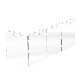 TSAYAWA Clear Acrylic Pet Gate - 4 Panel，79” Width White, Indoor/Outdoor Use Foldable FreeStanding Puppy Gates for Dogs & Guinea Pigs, Doorway Stairs Barrier with Transparent Panels