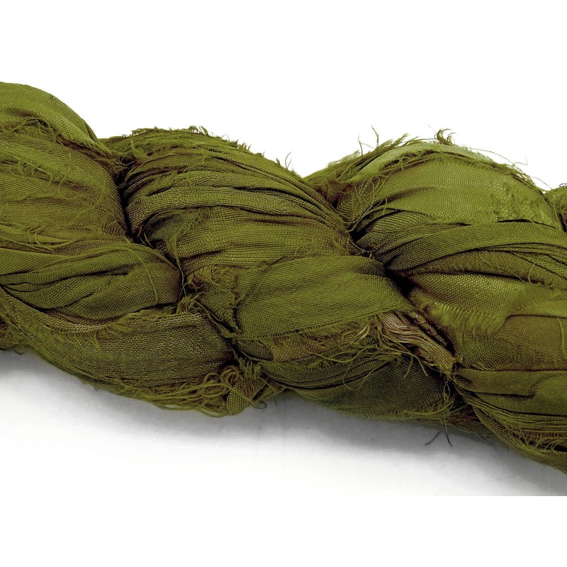 Vintageandyou 100g Recycled Sari Silk Ribbon Yarn, Jewelry Making Trim