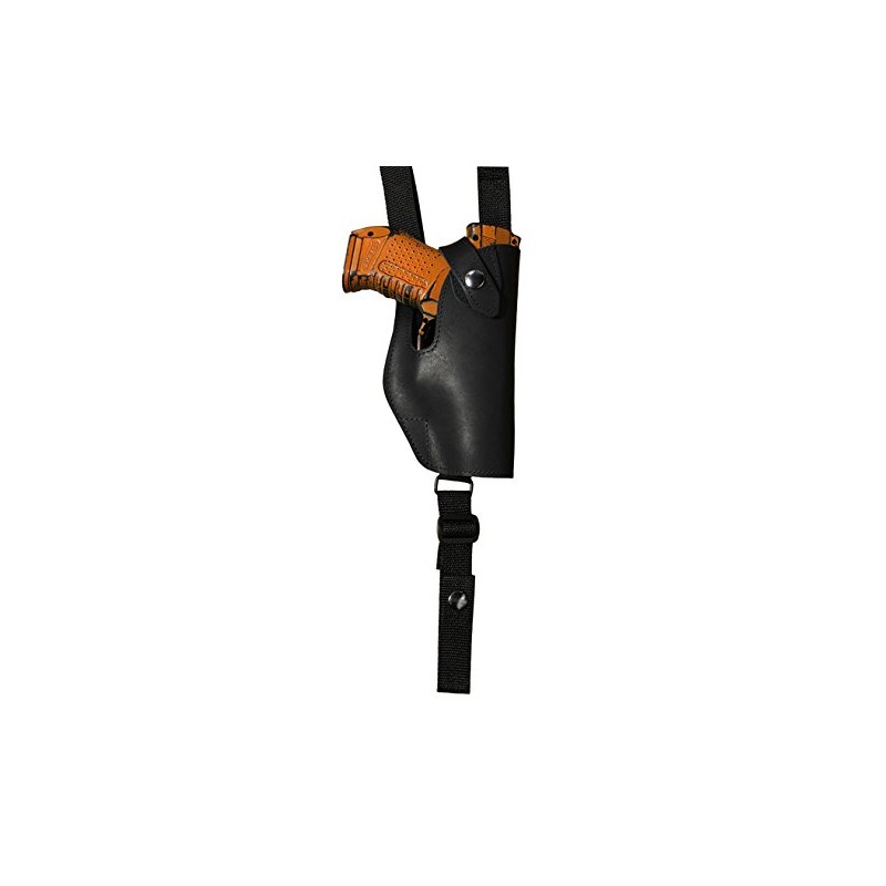 Barsony New Black Leather Vertical Shoulder Holster Compatible with Glock