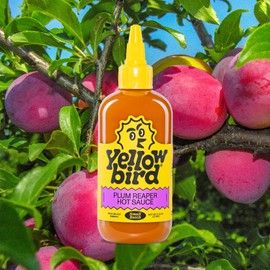 Yellowbird Small Batch Plum Reaper Hot Sauce 9.8 oz. Pantry Size (Medium Hot | 1 Bottle | Made in Texas)