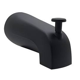 Westbrass A531D-1F-62 5-1/4" Reach Wall Mount Tub Spout with Front Diverter, Zinc, Matte Black