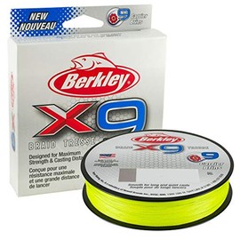 Berkley X9 Braided Fishing Line - 9 Strand Braid Line for Saltwater and Freshwater Fishing, Unisex,, Flame Green, 27.0kg| 328yd | 300m