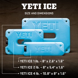 YETI ICE Block Refreezable Reusable Cooler Ice Pack, 1 lb