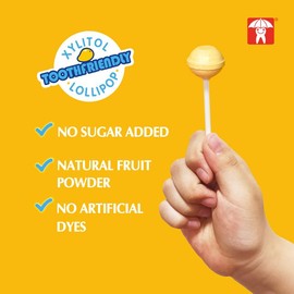 DC24 DAILY CARE Xylitol Lollipops Assorted Fruit Flavors Suckers Anti-Cavity, No Added Sugar Candy for Kids, Tooth-friendly, Vegan, and Keto Diet 12 Count